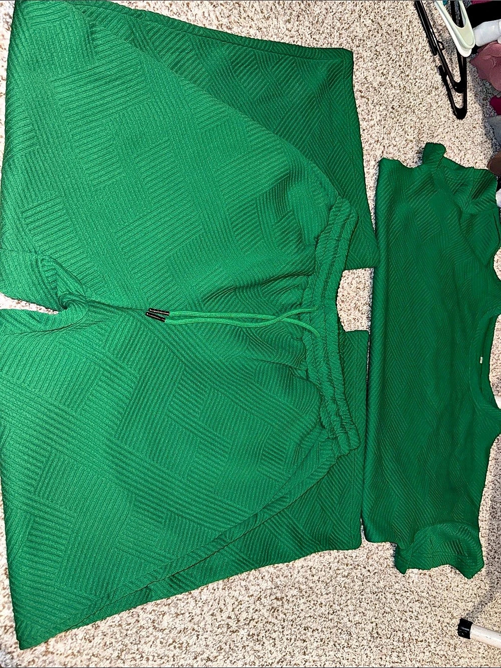 Green Geometric Two-Piece Set Size Large Like New